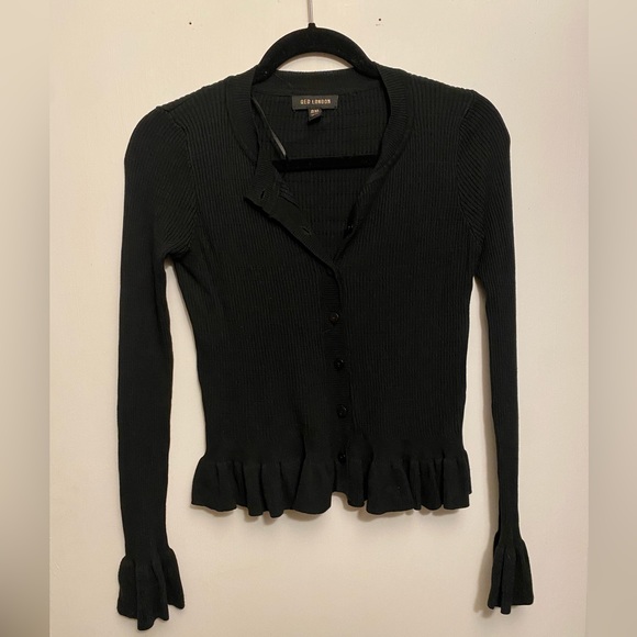 QED London Sweaters - QED London Black Knit Cardigan size Small